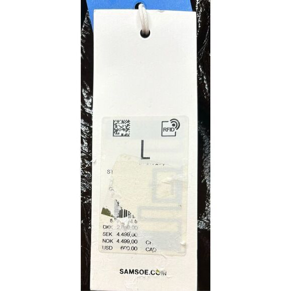 Samsoe Samsoe Paloma Trousers in Lambskin in Chocolate Plum Brown Lambskin Leath - Picture 7 of 9